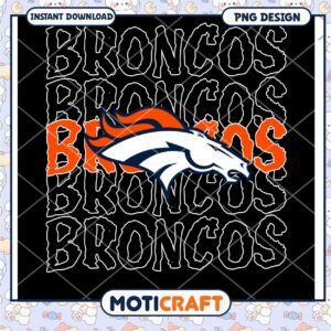 Broncos Bold Logo PNG Design Instant Download for Sports Fans