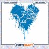 Blue Cracked Heart PNG Design Instant Download