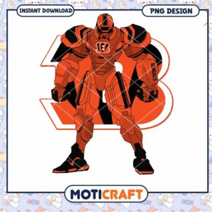 Bengals Robot PNG Design Instant Download