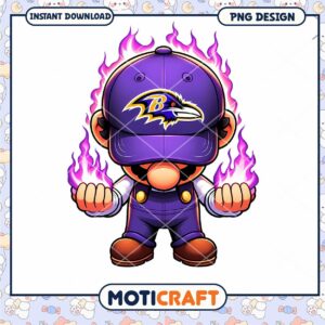Baltimore Ravens Mario PNG Design Instant Download