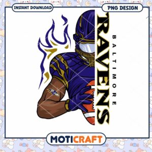 Baltimore Ravens Football Player PNG Instant Download Design