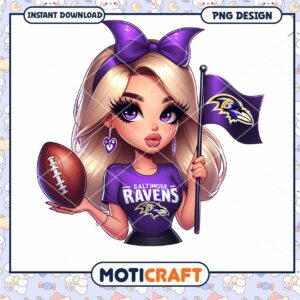 Baltimore Ravens Girl PNG Sublimation