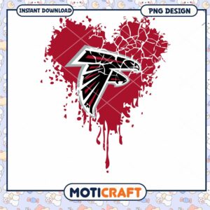 Atlanta Falcons Heart PNG Design