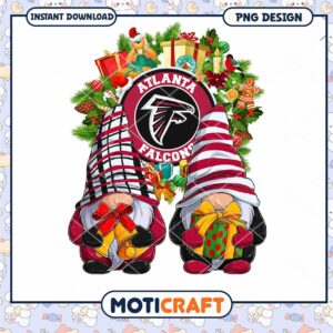 Atlanta Falcons Gnomes Christmas PNG Design