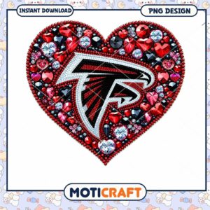 Atlanta Falcons Heart Design PNG Instant Download for Fans