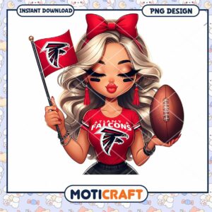 Atlanta Falcons Girl PNG Sublimation Design