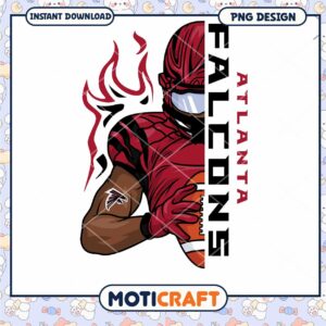 Atlanta Falcons Football Player PNG Design Instant Download Art