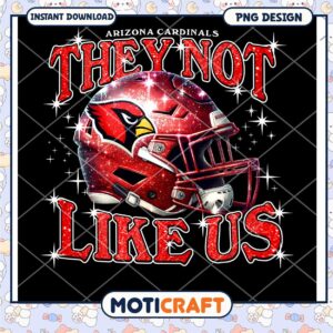 Arizona Cardinals They Not Like Us Glitter Helmet PNG Design