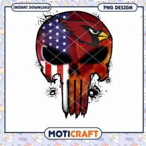 Arizona Cardinals Skull Flag PNG Graphic for Sports Lovers