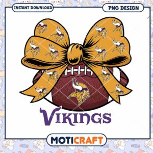 Vikings Football Bow PNG Design