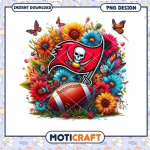Tampa Bay Buccaneers Floral PNG Design