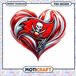 Tampa Bay Buccaneers Heart PNG Design