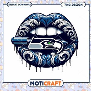 Seahawks Lips PNG Design Instant Download
