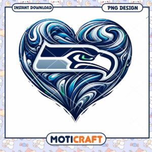 Seahawks Heart PNG Design Instant Download