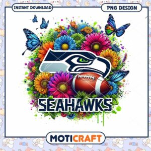 Seahawks Floral PNG Sublimation Design