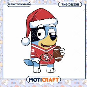 Santa Dog PNG Design for Football Fans Instant Download Gift