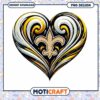 Saints Fleur de lis Heart PNG Design