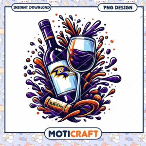 Ravens Wine PNG Design Instant Download