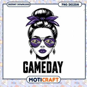 Ravens Gameday Girl PNG Design