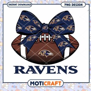 Ravens Football Bow PNG Design