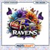 Ravens Floral PNG Sublimation Design