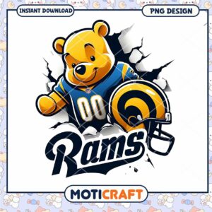 Rams Teddy Bear PNG Design Instant Download
