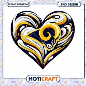Rams Heart PNG Design Instant Download