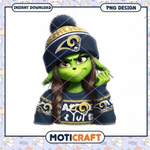 Rams Grinch Girl PNG Sublimation Design
