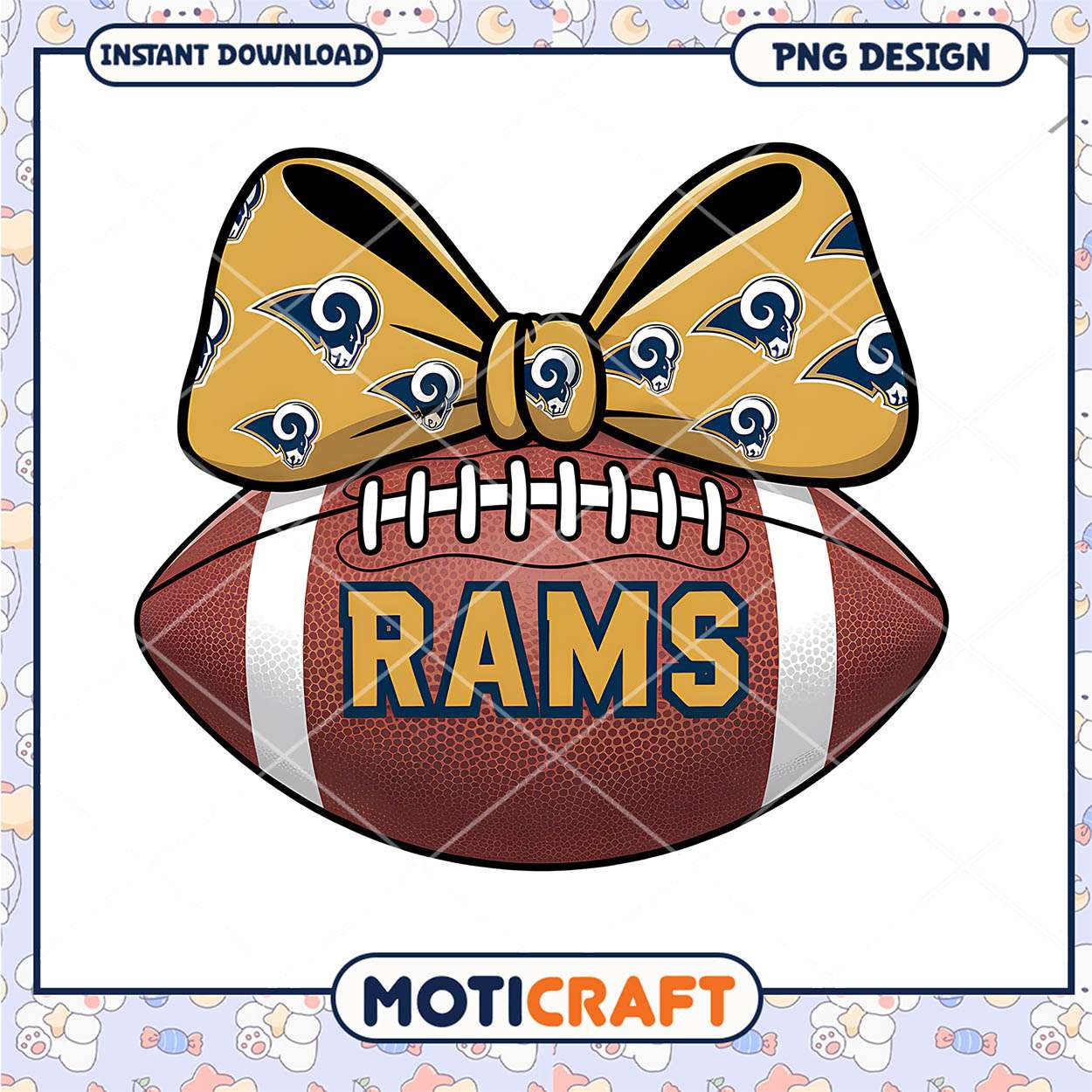 Rams Football Bow PNG Design Rams Football Bow PNG Design