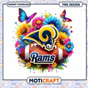 Rams Floral PNG Sublimation Design