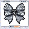 Raiders Rhinestone Bow PNG Design 1 Raiders Rhinestone Bow PNG Design