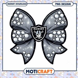 Raiders Rhinestone Bow PNG Design