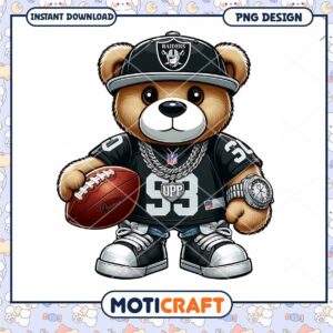 Raiders Teddy Bear PNG Design Instant Download
