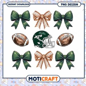 PNG Football Jets Bow Clipart Instant Download