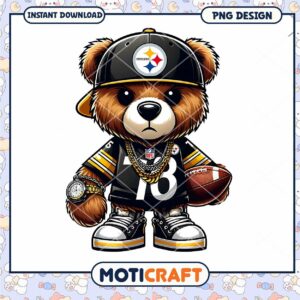 Pittsburgh Steelers Teddy Bear PNG Design