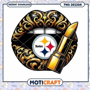 Pittsburgh Steelers Lips PNG Design