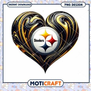 Pittsburgh Steelers Heart PNG Design