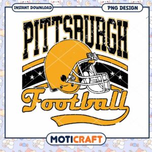 Pittsburgh Football Helmet PNG Design