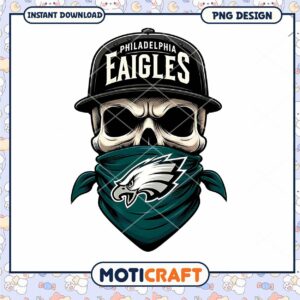 Philadelphia Eagles Skull PNG Design
