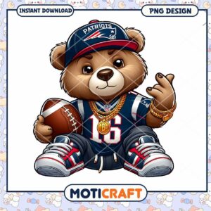 Patriots Teddy Bear PNG Design