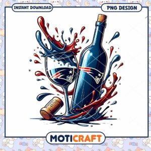 Patriots Wine PNG Design Instant Download