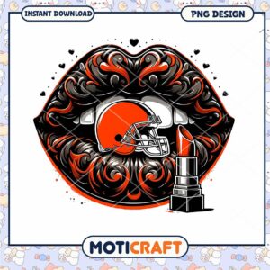 Ornate Lips Football Helmet PNG Design