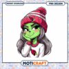 Option 1 (Focus on character) Cute Grinch Girl PNG Sublimation Design