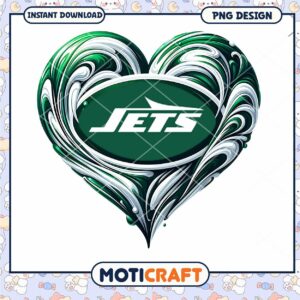 NY Jets Heart PNG Design Instant Download
