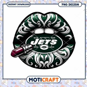NY Jets Lips PNG Design Instant Download