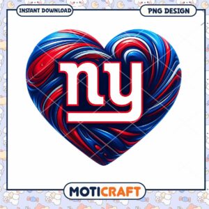 NY Giants Heart PNG Sublimation Design