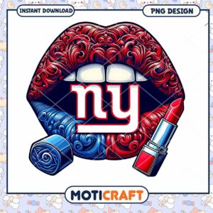 NY Giants Lips PNG Design Instant Download