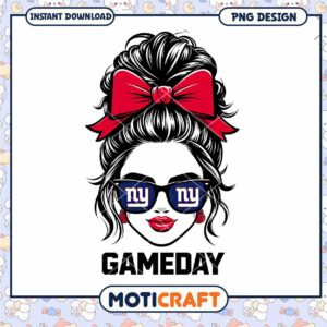 NY Giants Gameday Girl PNG Sublimation