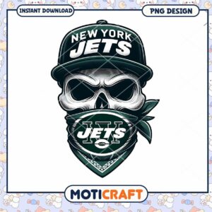 New York Jets Skull PNG Design