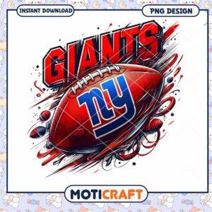 New York Giants Football PNG Design for Instant Download